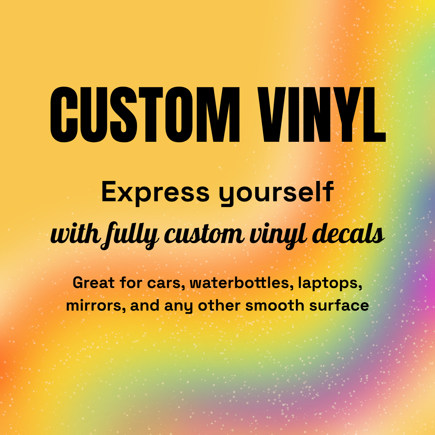 Large Custom Vinyl Decal | Personalized Sticker for Cars, Mirrors, Laptops, Windows & More