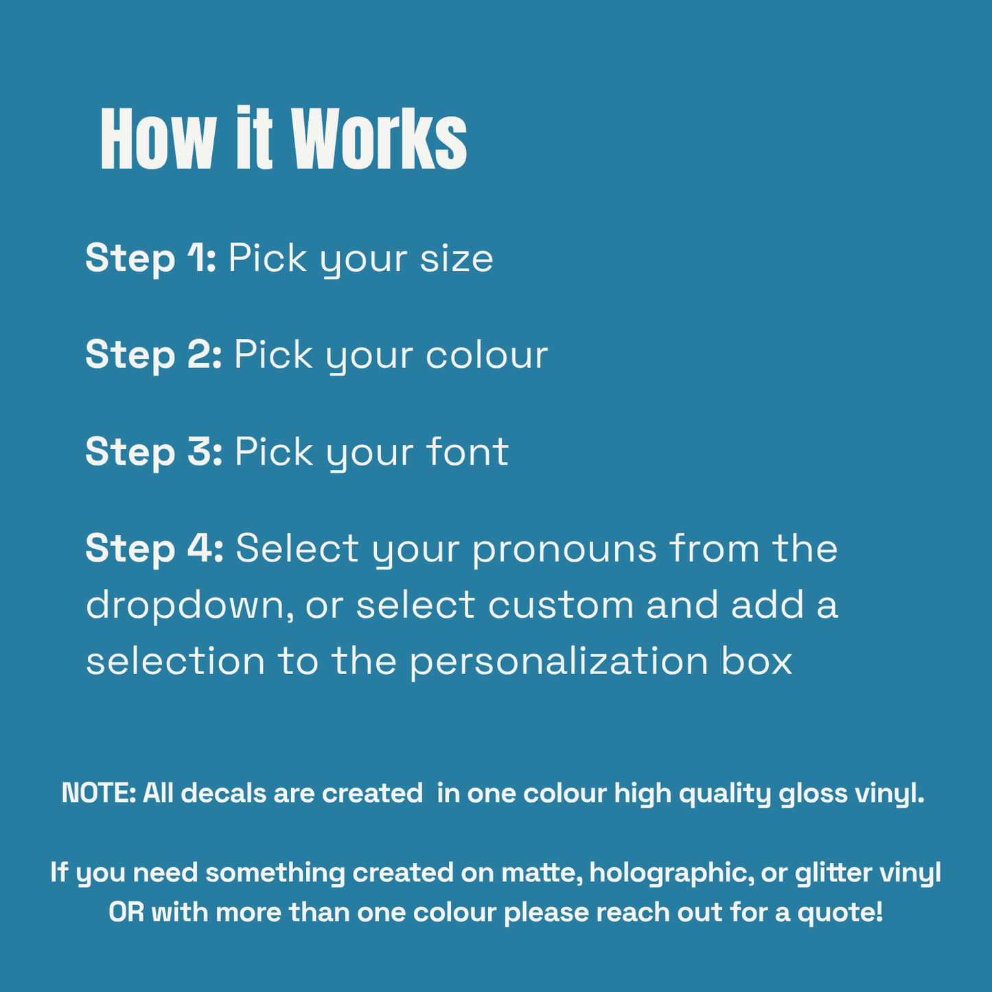 Custom Vinyl Pronoun or Identity Decal | Personalized Sticker for Water Bottles, Mirrors, Laptops, Windows & More