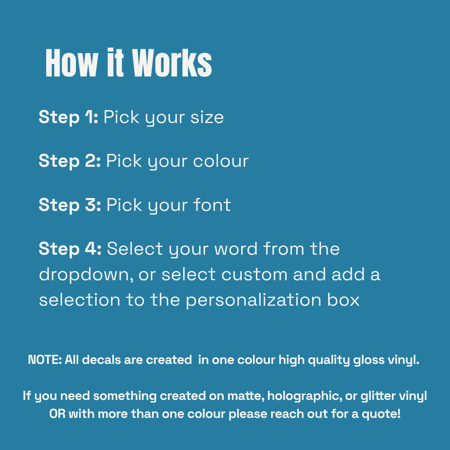 Custom Vinyl Word Decal | Personalized Sticker for Water Bottles, Mirrors, Laptops, Windows & More