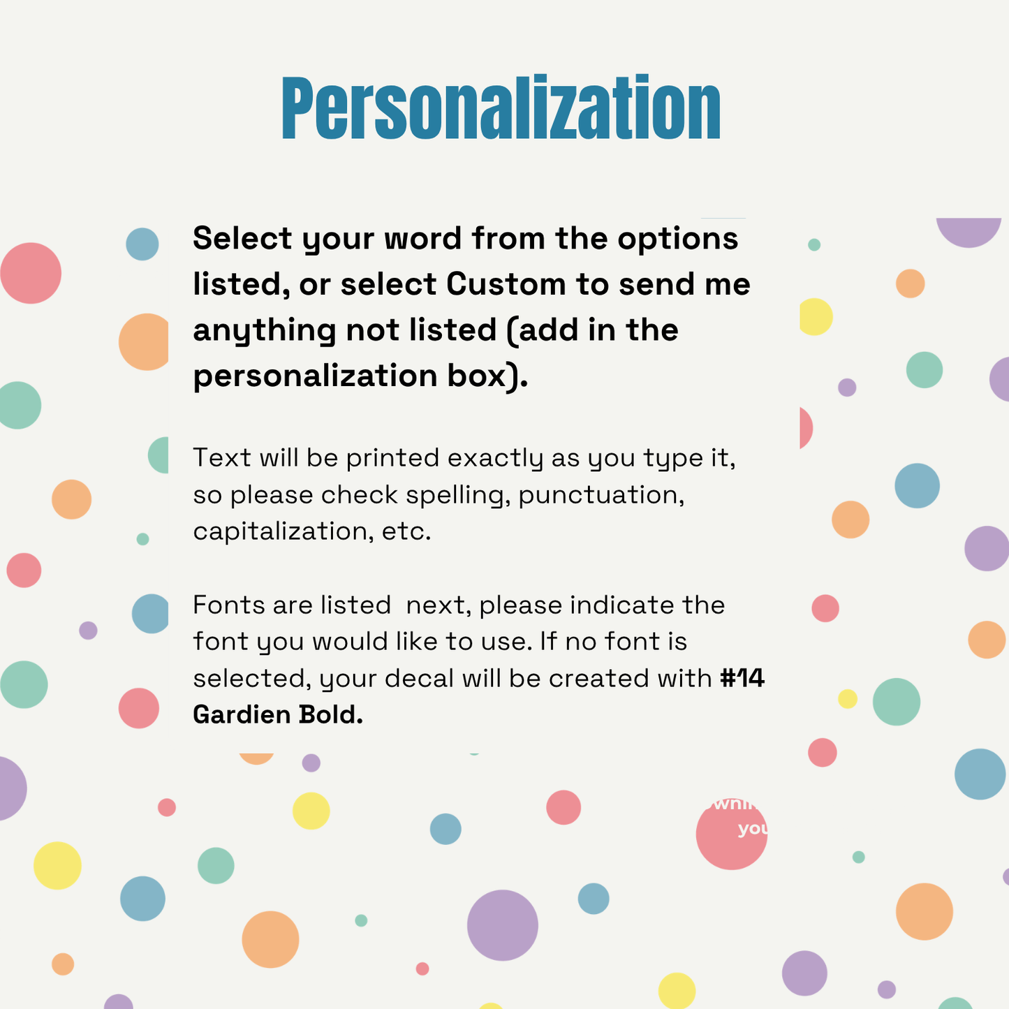 Custom Vinyl Word Decal | Personalized Sticker for Water Bottles, Mirrors, Laptops, Windows & More