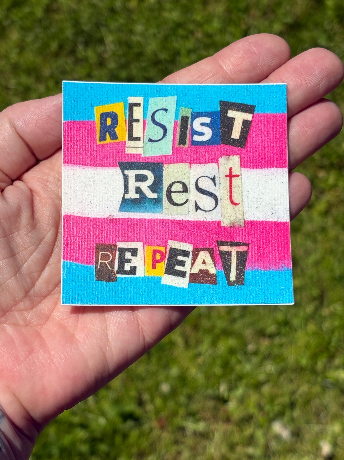 Resist Rest Repeat | Pride Sticker | Vinyl Sticker
