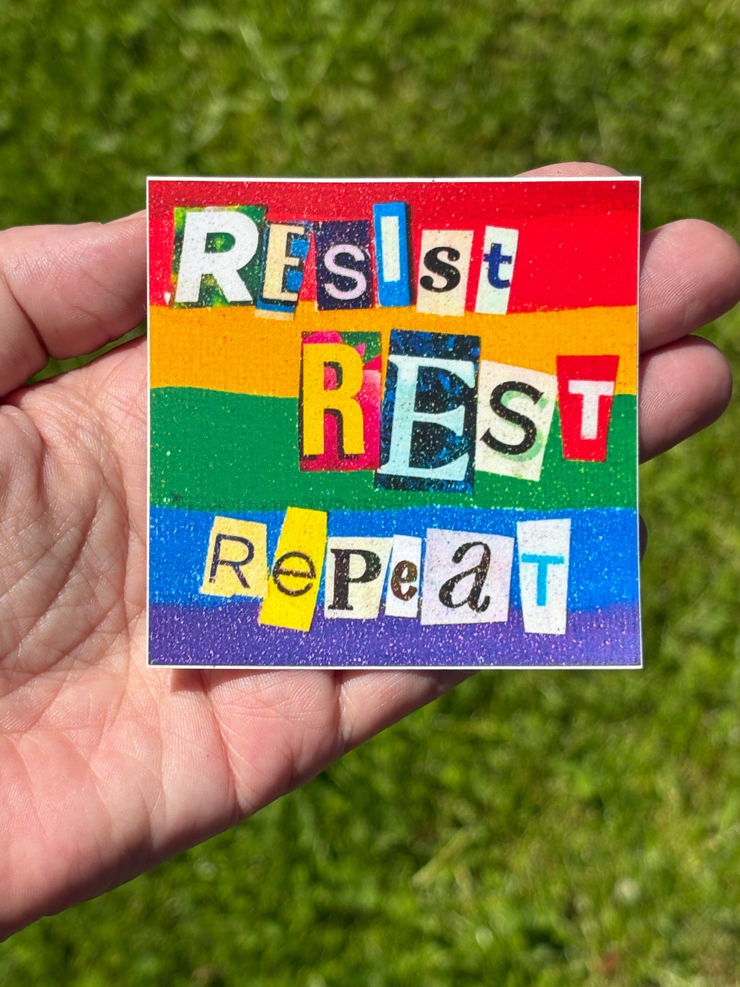 Resist Rest Repeat | Pride Sticker | Vinyl Sticker