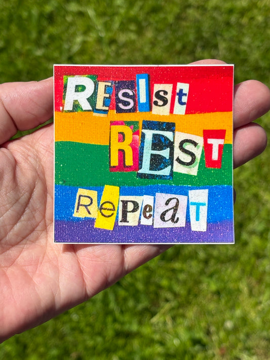 Resist Rest Repeat | Pride Sticker | Vinyl Sticker