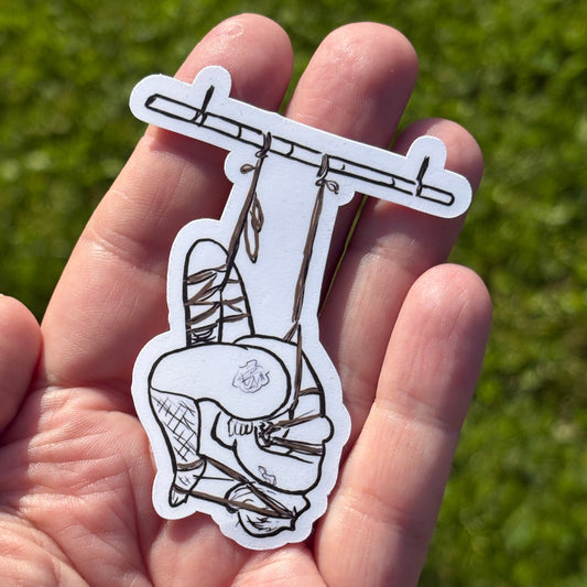 Rope Suspension Self-Tie (Bunnydough) | Vinyl Sticker | BDSM Sticker