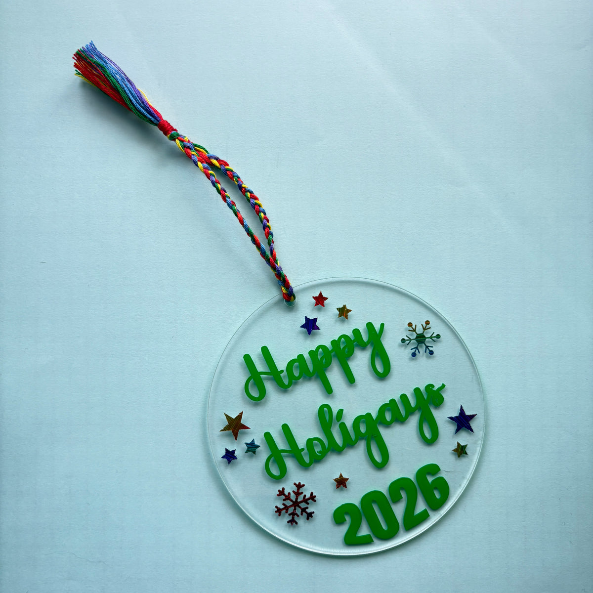 Happy Holigays Acrylic Christmas Ornament – LGBTQ Pride Holiday Décor