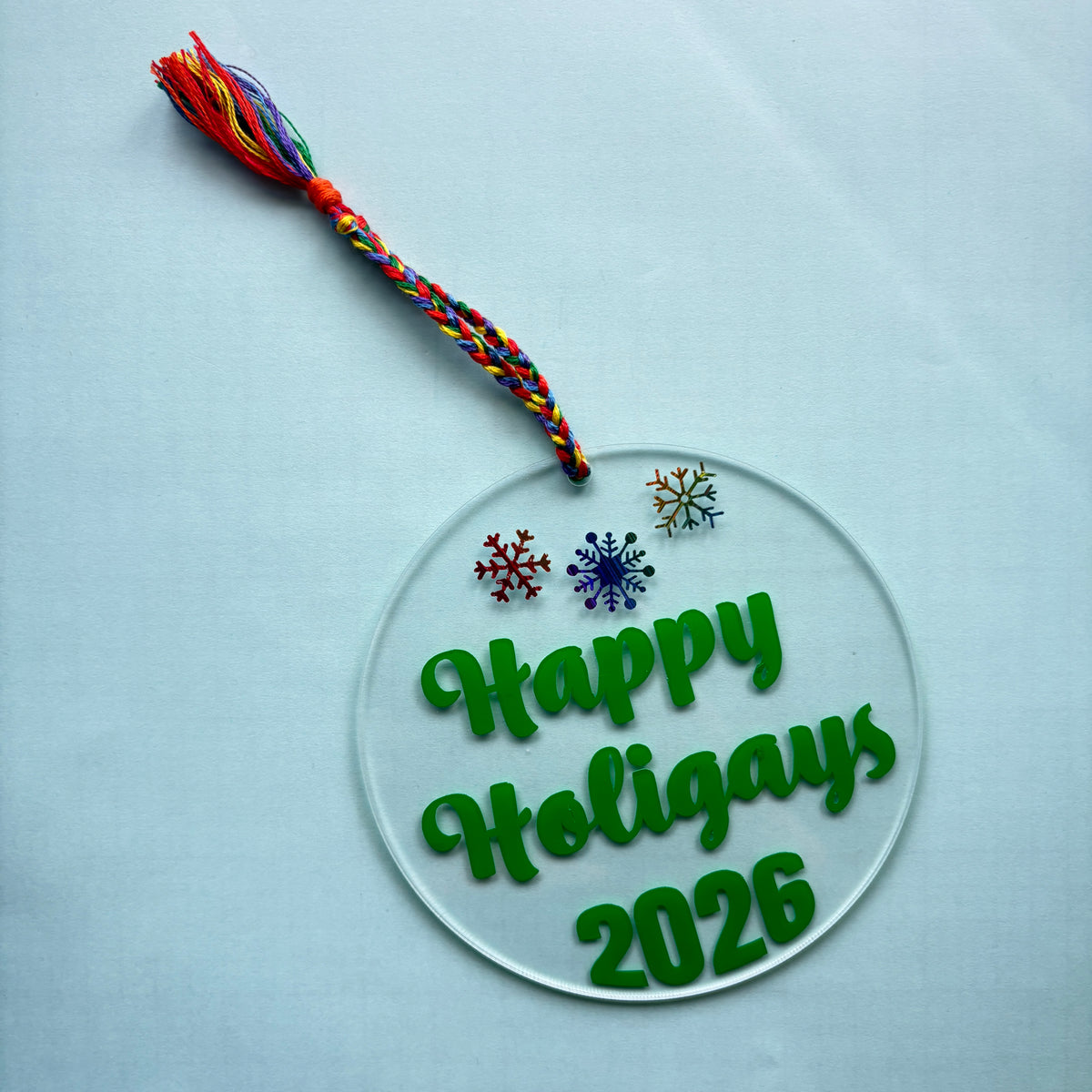 Happy Holigays Acrylic Christmas Ornament – LGBTQ Pride Holiday Décor